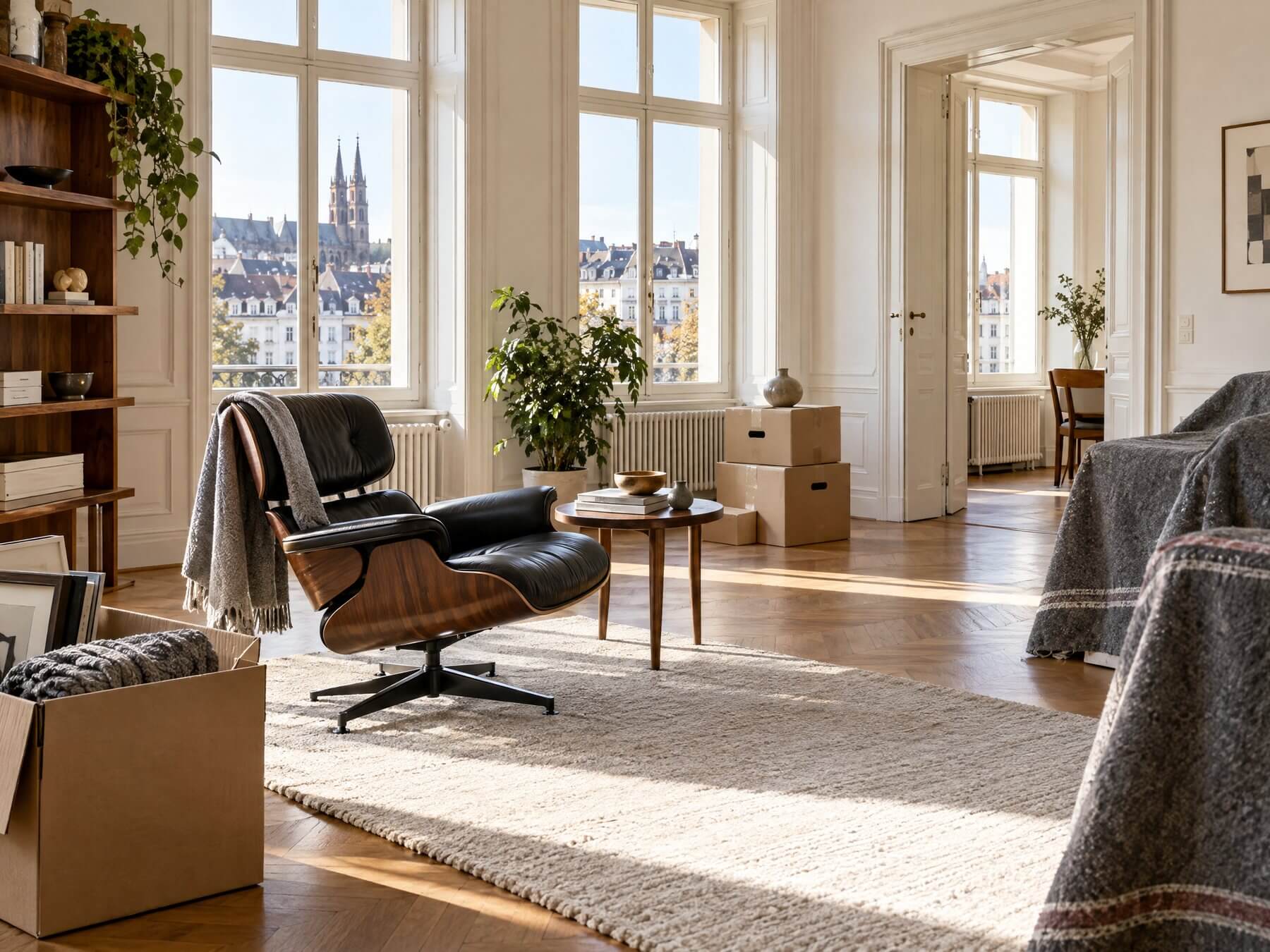 Sorgfältig vorbereitete Wohnung mit ausgewählten Möbeln
